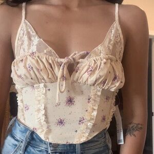 urban outfitters floral lace top